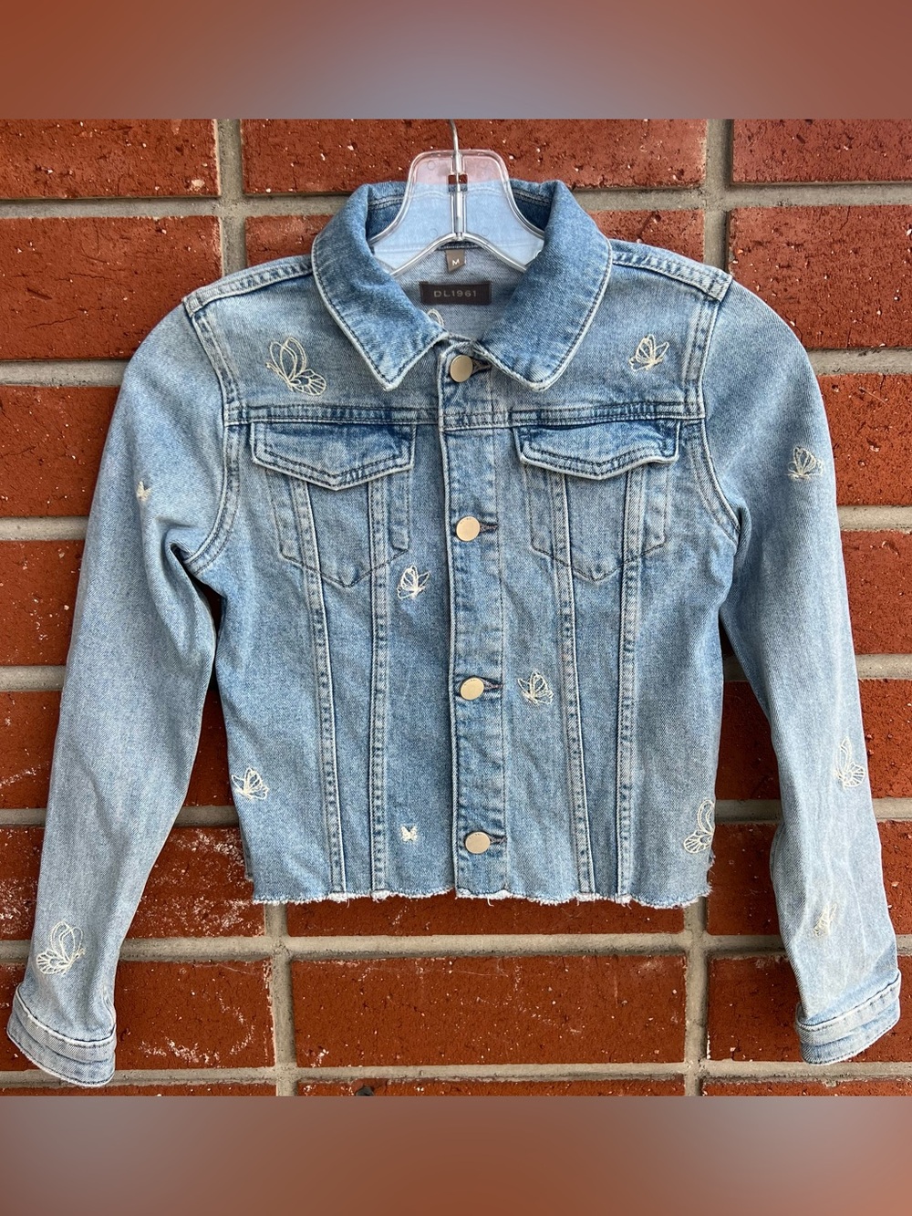 DL1961 Manning Indigo Butterfly Denim Jacket Girls M